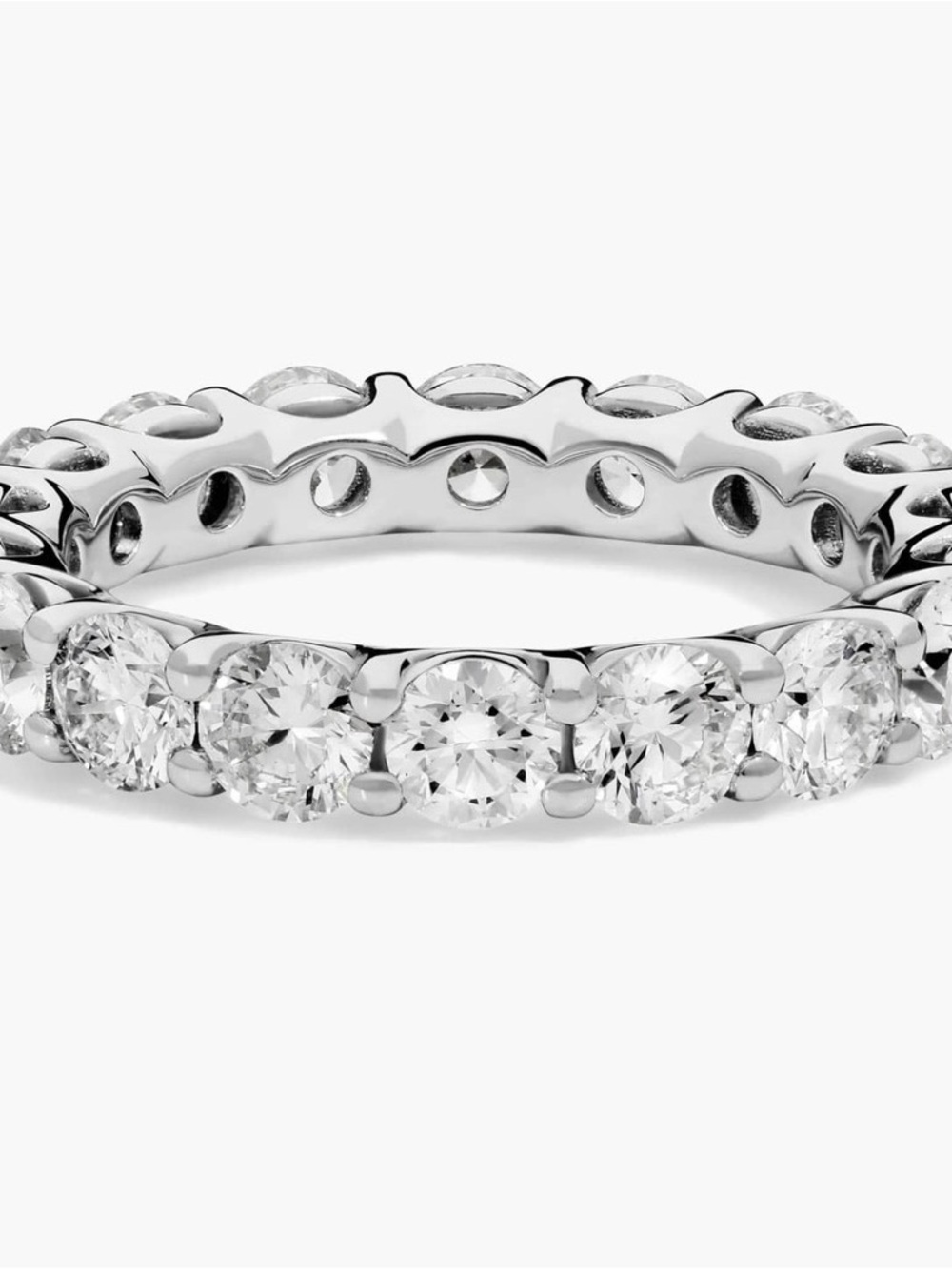 Blue Nile Low Dome Basket Lab Diamond Eternity Ring in 14K White Gold 3Ct